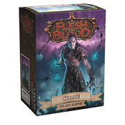Dragon Shield Sleeves - 100ct Box Matte Art - Flesh and Blood Chane - Matte card sleeves box featuring dark fantasy character Chane from Flesh and Blood with purple and blue mystical background.