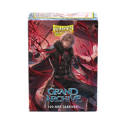 Dragon Shield Dual Matte Art Sleeves: Grand Archive - Dante, Hemomancer (PREORDER) - Box of Dragon Shield Dual Matte Art card sleeves featuring dark red and black tones with an illustrated character in a.