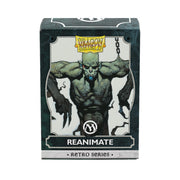 Dragon Shield Standard Brushed Art Sleeves: Magic: The Gathering Retro Series - Reanimate (PREORDER) - Dark green and black card sleeve box featuring a muscular undead creature with chains, labeled Reanimate Retro Series.
