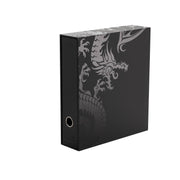 Dragon Shield Storage - Sanctuary Slipcase Binder - Black - Black slipcase binder with embossed dragon design and circular finger hole on side.