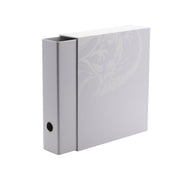 Dragon Shield Storage - Sanctuary Slipcase Binder - White - White slipcase binder with subtle embossed dragon design and black circular thumb hole on spine.