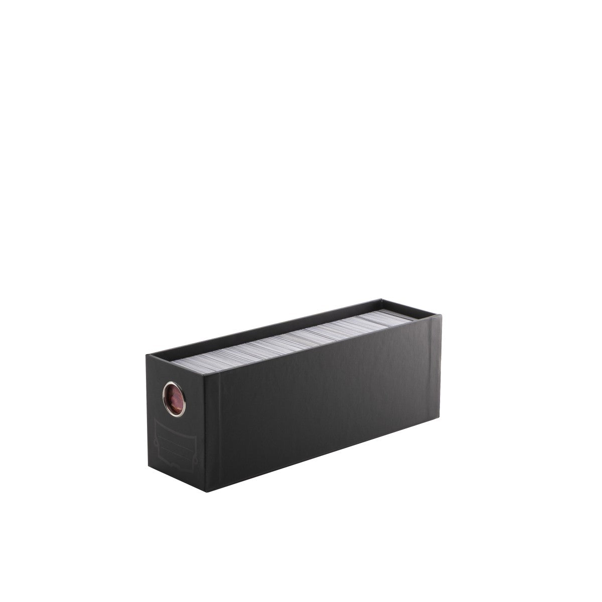 Dragon Shield Fortress 1 Drawer Card Storage - Black (PREORDER) - Black rectangular card storage box with textured surface and round metal handle on one end.