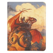 Dragon Shield Zipster Binder - The Adameer (PREORDER) - Card binder with fantasy artwork featuring a red dragon and armored rider perched on a giant stone head against a cloudy sky