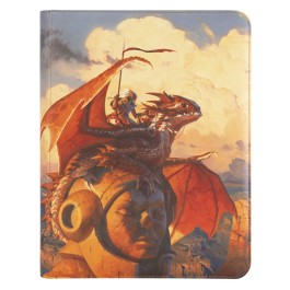 Dragon Shield Zipster Binder - The Adameer (PREORDER) - Card binder with fantasy artwork featuring a red dragon and armored rider perched on a giant stone head against a cloudy sky