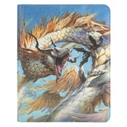 Dragon Shield Zipster Binder - The Ejsingandr - Blue zippered card binder featuring a detailed white dragon with orange mane artwork.