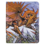 Dragon Shield Zipster Binder - The Millerax - Card binder with detailed fantasy dragon artwork in orange and brown tones on a purple background.