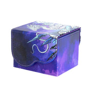 Dragon Shield Dragon Lock System 100+ Dragon Box: The Justhera (PREORDER) - Purple rectangular card storage box with metallic blue dragon artwork and magnetic flap closure.