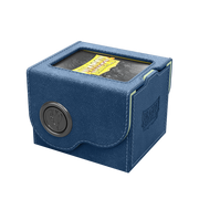 Dragon Shield Dragon Lock System: Deck Box 100+ - Blue & Mint (PREORDER) - Blue textured deck box with mint trim, rectangular shape, clear top window, and circular embossed Dragon Shield logo on.