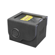 Dragon Shield Dragon Lock System: Deck Box 100+ - Black & Lilac (PREORDER) - Black textured rectangular deck box with subtle lilac edging and secure locking system, holds 100+ cards.