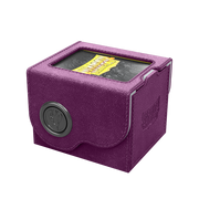 Dragon Shield Dragon Lock System: Deck Box 100+ - Purple & Frost (PREORDER) - Purple textured rectangular card deck box with a transparent top window and circular locking mechanism on one side.