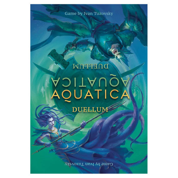 Aquatica Duellum (PREORDER) - Aquatica Duellum board game box with underwater fantasy artwork featuring a warrior and a large octopus in blue and green.