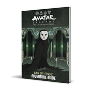 Avatar Legends RPG: Wan Shi Tong's Adventure Guide - Dark-themed RPG book cover featuring a stylized owl with white face and black cloak in a mystical ancient hall.