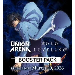 Union Arena: Solo Leveling - Booster Display - Union Arena Solo Leveling booster display box featuring dark blue tones and character artwork with cloak flowing against a.