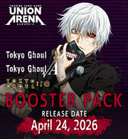 Union Arena: Tokyo Ghoul - Booster Display (PREORDER) - Union Arena Tokyo Ghoul booster display box featuring white-haired character with one red eye holding a black mask against.