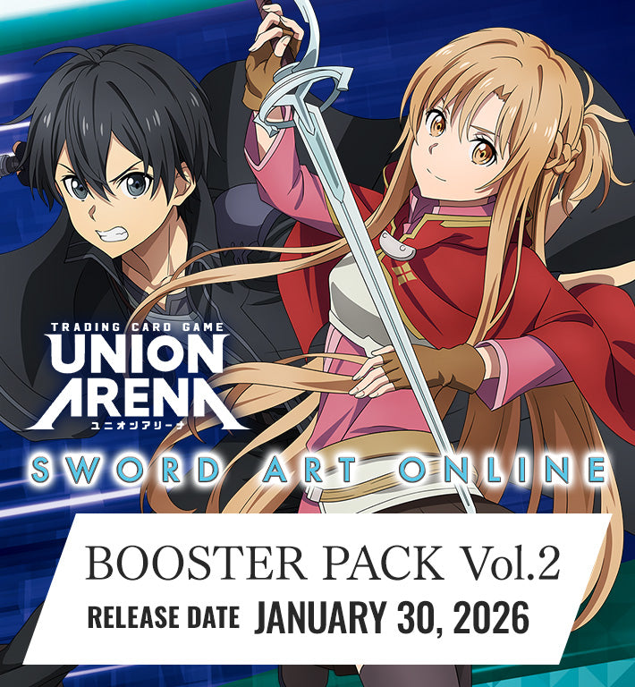 Union Arena: Sword Art Online Vol. 2 - Booster Display - Union Arena Sword Art Online Vol. 2 booster display featuring anime characters with dark and light brown hair wielding.