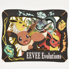 Ensky Pokémon Paper Theatre - Eevee Evolutions (PREORDER) - Layered paper art with colorful Eevee and its evolutions Vaporeon, Flareon, Jolteon surrounded by crystals and elements on.