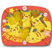 Ensky Pokémon Paper Theatre - Lots of Pikachu - Colorful layered paper diorama featuring multiple playful Yellow Pikachu characters with red cheeks inside a red frame.