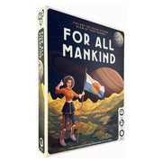 For All Mankind (PREORDER) - For All Mankind strategy game box with astronaut holding a flag on a lunar landscape, planets and stars in background.