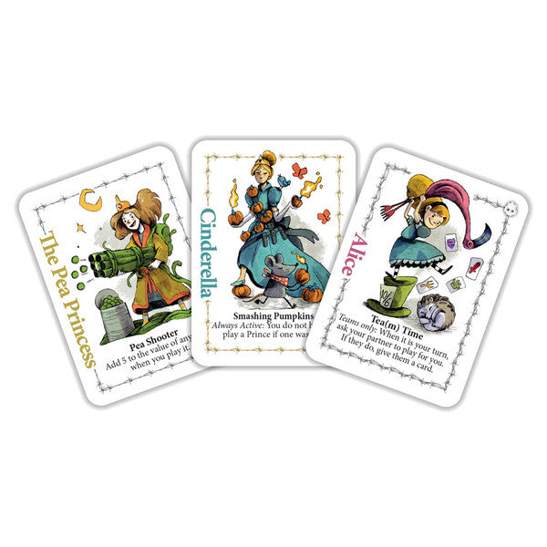 Zombie Princess Deluxe Edition (PREORDER) - Three illustrated game cards from Zombie Princess Deluxe Edition featuring colorful characters and playful fonts on white.
