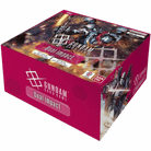 Gundam Card Game - Dual Impact Booster Display - Red Gundam Card Game Dual Impact Booster Display box with robot artwork and white logo text.