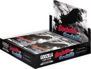 Godzilla Card Game: Godzilla vs. Godzilla: Booster Box - Black and gray Godzilla card game booster box with red and blue "Godzilla vs. Godzilla" text and monster silhouette artwork.