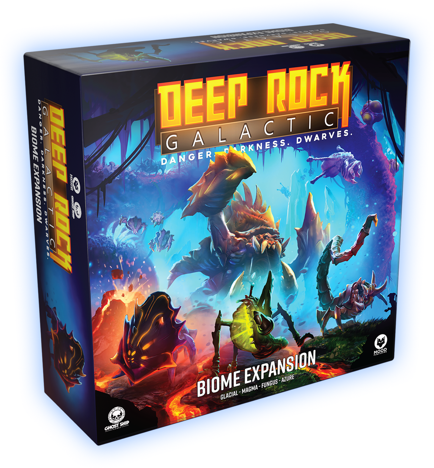 Deep Rock Galactic: Biome Expansion - Deep Rock Galactic Biome Expansion board game box with vibrant sci-fi alien environment art featuring colorful creatures and