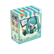 Hatsune Miku Blokees: DaaVibe Series - Terrace Party Blind Box - Hatsune Miku Blokees DaaVibe Series Terrace Party blind box with teal and white striped design and cartoon character artwork.