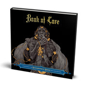 Bluebeard's Bride RPG: Book of Lore (PREORDER) - Black hardcover book titled "Book of Lore" with gold ornate text and an illustration of a mysterious robed figure holding a.