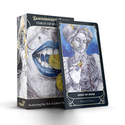 Bluebeard's Bride RPG: Tarot of Servants - Bluebeard's Bride Tarot of Servants deck with dark fantasy art on black-bordered cards and matching box featuring a.