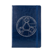 Critical Role Mighty Nein Cobalt Journal - Cobalt blue hardcover journal with silver geometric emblem and elastic band closure.