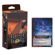 Rush of Ikorr TCG: Shattered Chaos - Pharaoh’s Command Starter Deck - Rush of Ikorr TCG Pharaoh’s Command starter deck box with ancient warrior artwork and game card with blue and purple cosmic.