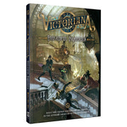 Victoriana: Dreadful Inquiries (PREORDER) - Dark Victorian-style RPG book cover featuring a gothic city scene with shadowy figures and atmospheric lighting.