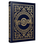 Victoriana RPG: Corebook, Collector's Edition (PREORDER) - Navy blue hardcover book with intricate gold Victorian-style floral and ornamental designs and "Victoriana" title embossed.