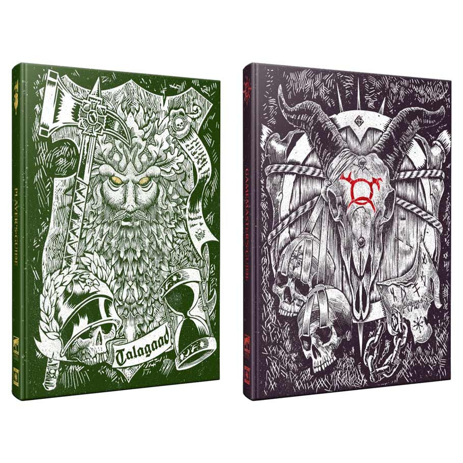 Warhammer: The Old World Roleplaying Game: Collector's Edition (PREORDER) - The Old World RPG Collector's Edition with two hardcover books featuring detailed black and white fantasy artwork, one with.