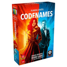 Codenames 2.0 - Codenames 2.0 board game box with red and blue gradient background featuring stylized man and woman characters in vintage.
