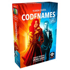 Codenames XXL (PREORDER) - Rectangular box with red and blue sides featuring stylized man and woman characters, bold white "CODENAMES XXL" title, and.
