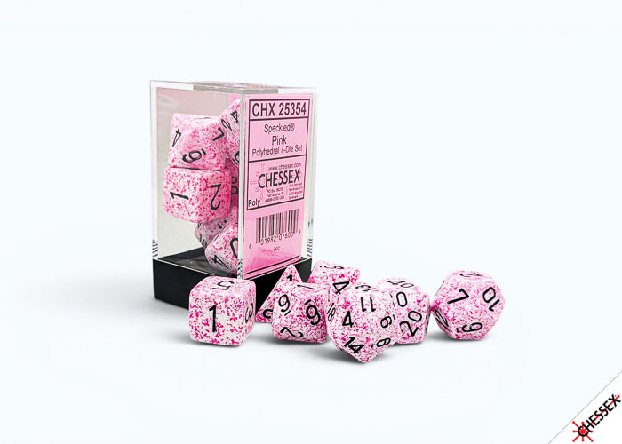 Chessex: 7CT Speckled Pink Polyhedral Dice Set (New)