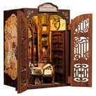Bookshop Memories Book Nook (PREORDER) - Miniature wooden book nook designed as an intricate vintage bookshop interior with warm lighting and detailed shelves.