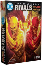 DC Deck-Building Game: Rivals The Flash vs. Reverse-Flash - DC Deck-Building Game box featuring The Flash and Reverse-Flash in red and yellow costumes with lightning effects.