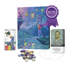 Canvas: Finishing Touches Deluxe (PREORDER) - Canvas Finishing Touches Deluxe coating kit with an impressionist-style art print featuring a woman painting near a bridge,.