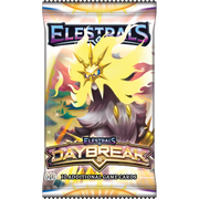 Elestrals - Daybreak - Booster Pack - Elestrals Daybreak booster pack with vibrant yellow and orange sun-themed creature on silver foil packaging.
