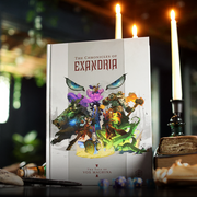The Chronicles of Exandria Vol I: The Tale of Vox Machina - Hardcover book titled The Chronicles of Exandria Vol I with colorful fantasy character illustrations on white cover and.