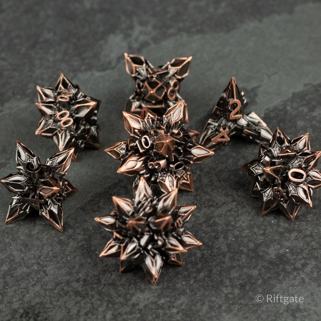 Copper Nova Blossom Dice Set