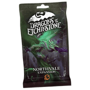 Dragons of Etchinstone: Northvale Expansion - Dragon-themed game expansion pack with green and purple hues on dark background, labeled Northvale Expansion.