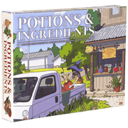 Obojima RPG Potion & Ingredient Deck - Square deck box featuring colorful fantasy artwork of a witch and potions outside a rustic shop.