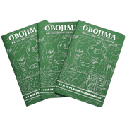 Obojima RPG Player’s Journals 3-Pack - Set of three green Obojima RPG player’s journals with white line art maps and game-related icons on the covers.