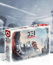 D.E.I: Divide Et Impera: Core Game (PREORDER) - Rectangular board game box with a snowy battlefield scene, warriors, and red accents labeled D.E.