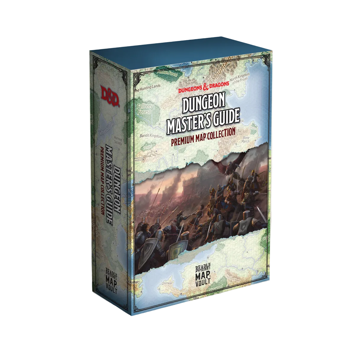 D&D 5e: Dungeon Master's Guide Premium Map Collection (PREORDER) - Boxed Dungeons & Dragons Dungeon Master's Guide Premium Map Collection with fantasy battle artwork and map border design.