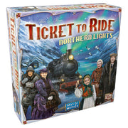 Ticket to Ride: Northern Lights - Ticket to Ride Northern Lights board game box featuring vintage travelers and steam train under aurora-filled night sky.