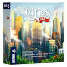 Cities USA (PREORDER) - Colorful board game box featuring a vibrant city skyline with tall buildings under a clear sky labeled "Cities USA".